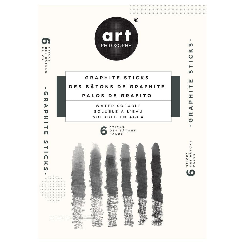 Prima Marketing Water-Soluble Graphite Sticks 6/Pkg-2B, 4B, 6B, 8B, 10B, &  12B - 655350592387