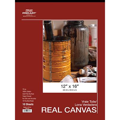 Pro Art 12 x 16 Real Canvas 10 Sheet Pad