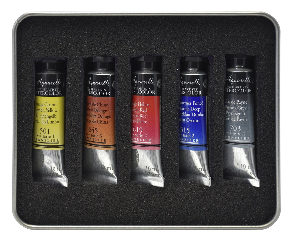  Sennelier French Artist l'Aquarelle Watercolor Test Pack - Set  of 5 : Arts, Crafts & Sewing