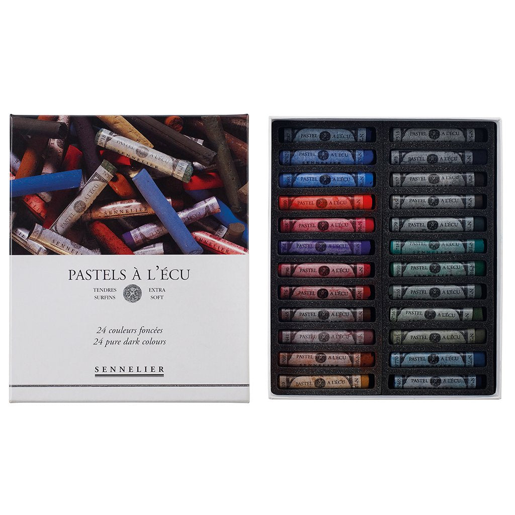 Sennelier Extra Soft Pastels 24 Full Stick - Pure Dark Set